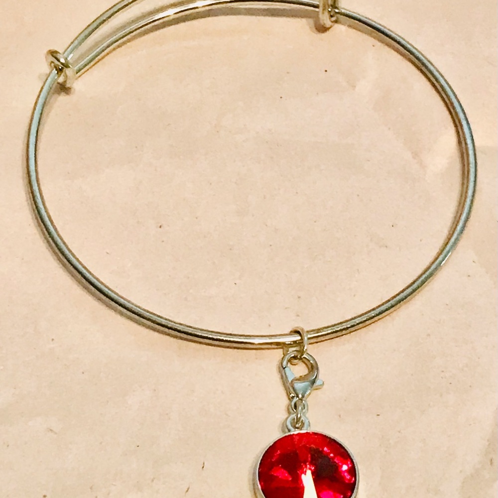 RED STONE BANGLE BRACELET